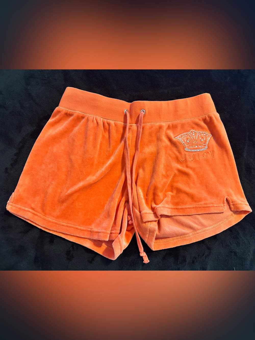 Juicy Couture Coral Velour Bedazzled Shorts Size Medium Women’s